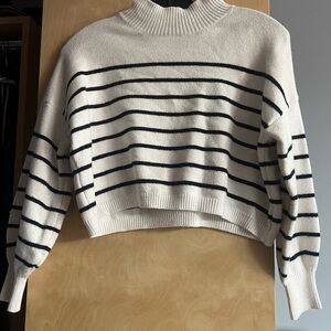 Striped Knit Cropped Sweater